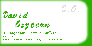 david osztern business card